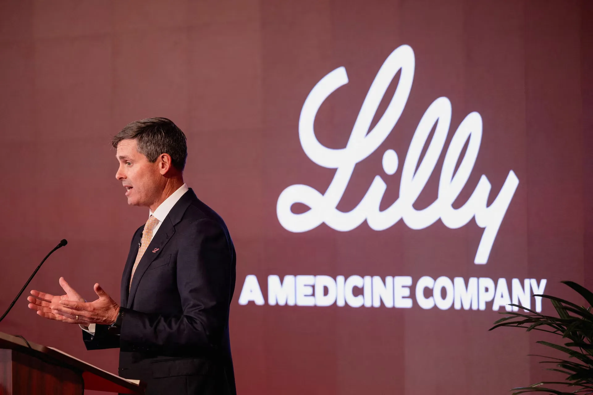 Logo Eli Lilly lors d'un événement de l'entreprise